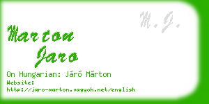 marton jaro business card